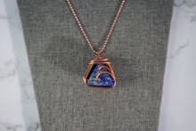 Load image into Gallery viewer, Pyramid Shaped Lapis Lazuli Copper Wrapped pendant
